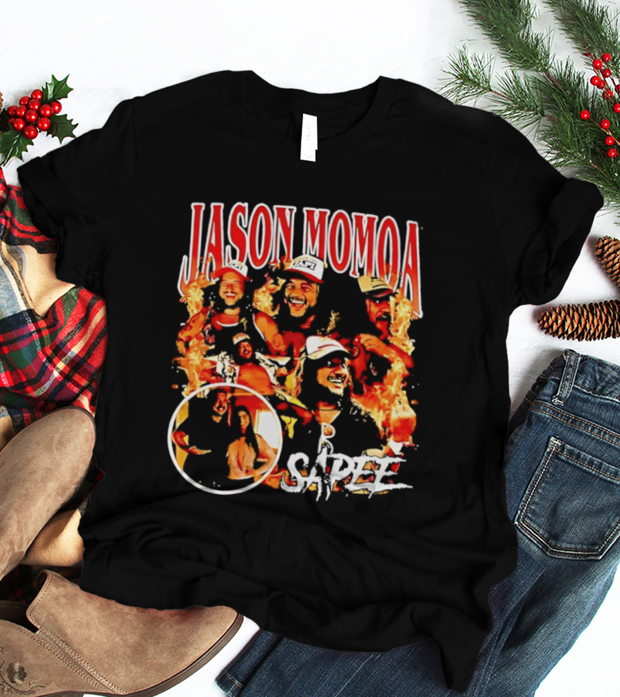 Jason Momoa Sapee Blazing Fire Faces T-Shirt