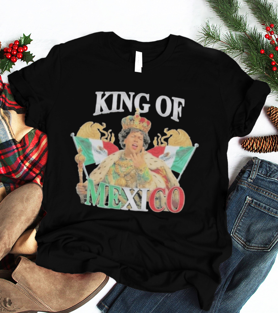 King Of Mexico Royalty With Flags And Crown T-Shirt
