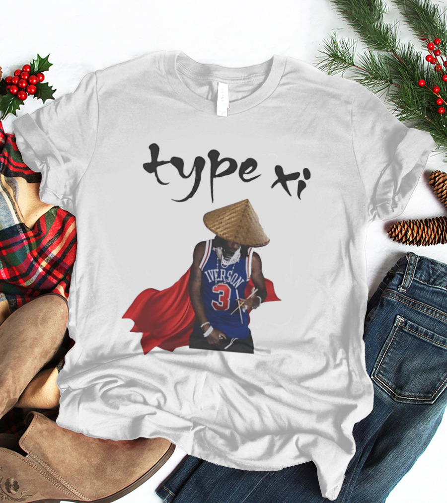 Allen Iverson 3 Jersey Type XI Conical Hat Red Cape T-Shirt