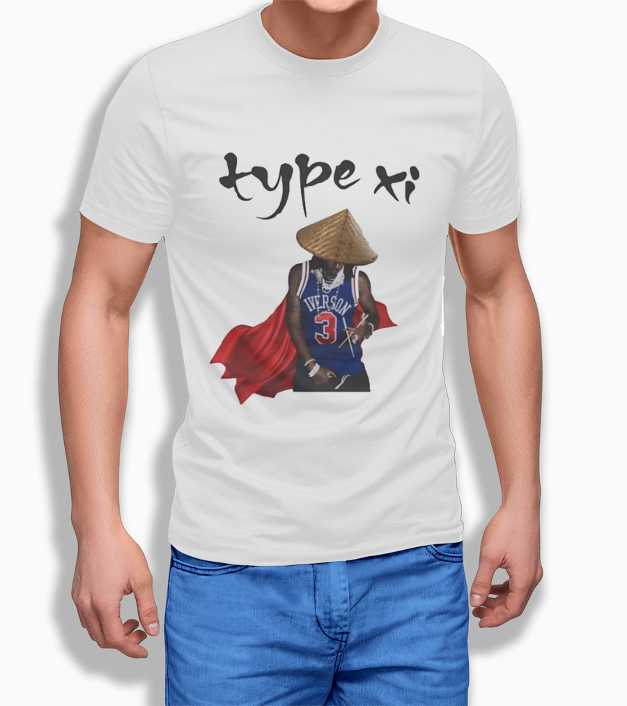 Allen Iverson 3 Jersey Type XI Conical Hat Red Cape T-Shirt