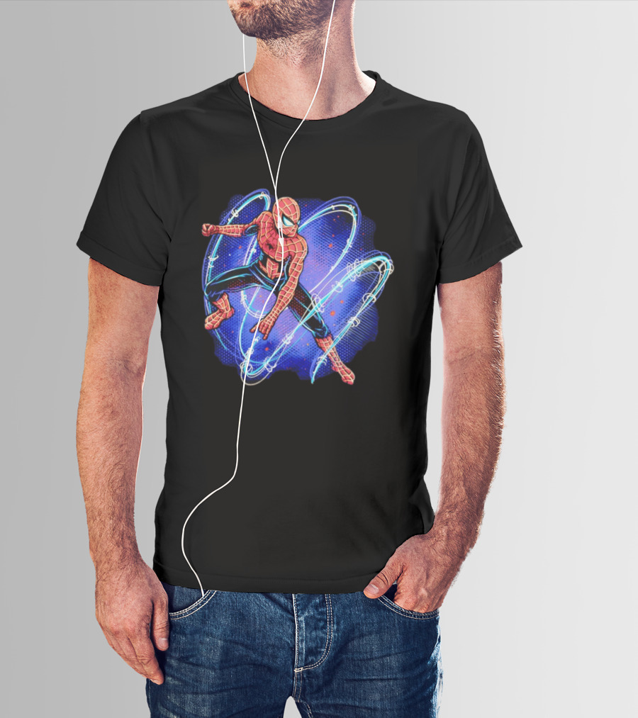 Spider Man Marvel Hero With Magnetic Field Lines And Maximum Spider Senses T-Shirt