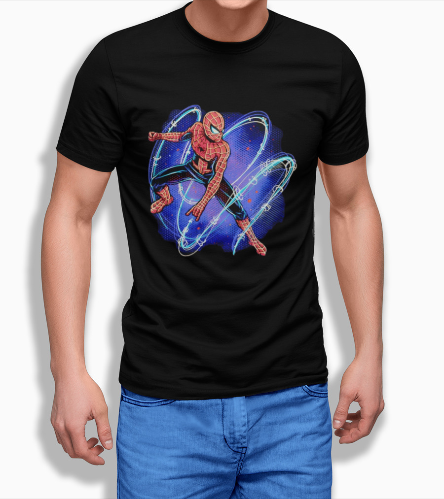 Spider Man Marvel Hero With Magnetic Field Lines And Maximum Spider Senses T-Shirt