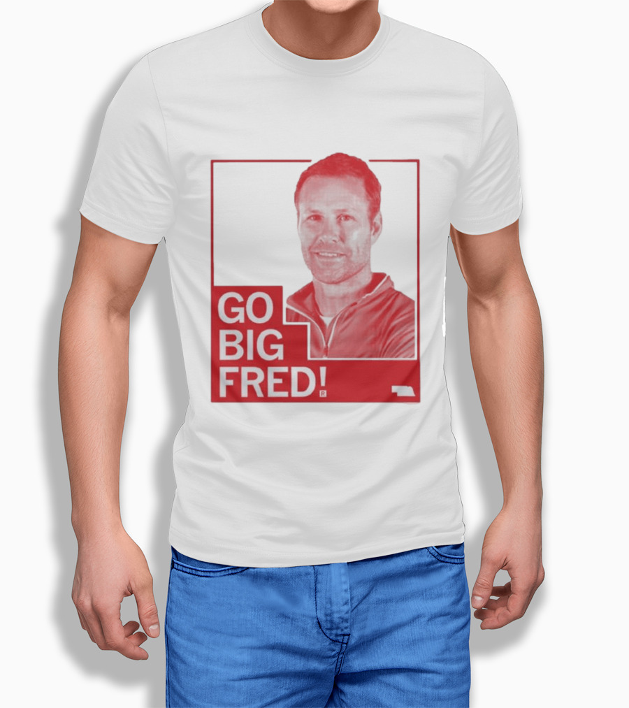 Go Big Fred Nebraska Sports Icon Red T-Shirt