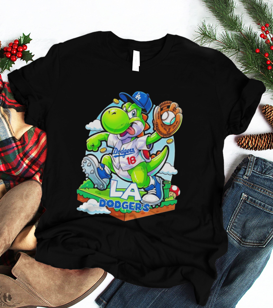 Yoshi Dodgers 18 LA Baseball T-Shirt