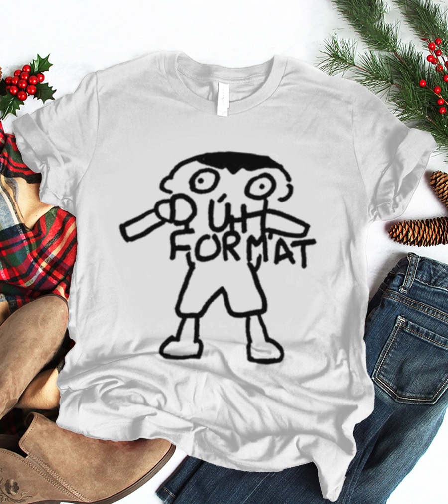New The Format Levon Seafoam Duh Format Stick Figure T-Shirt