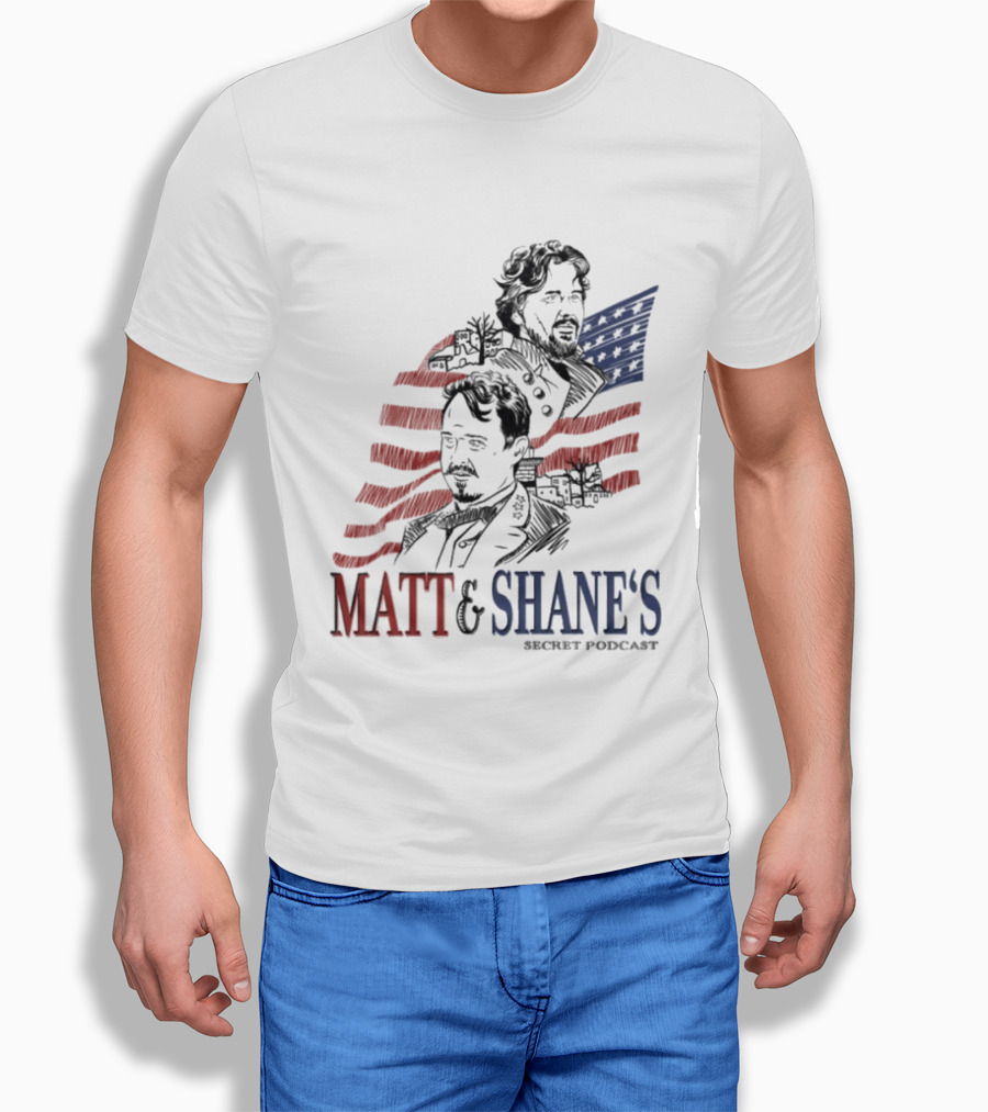 Matt And Shane's Secret Podcast American Flag T-Shirt