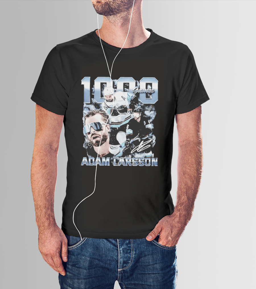 Adam Larsson Seattle 1000 Games Celebration F&B Digitally Printed T-Shirt