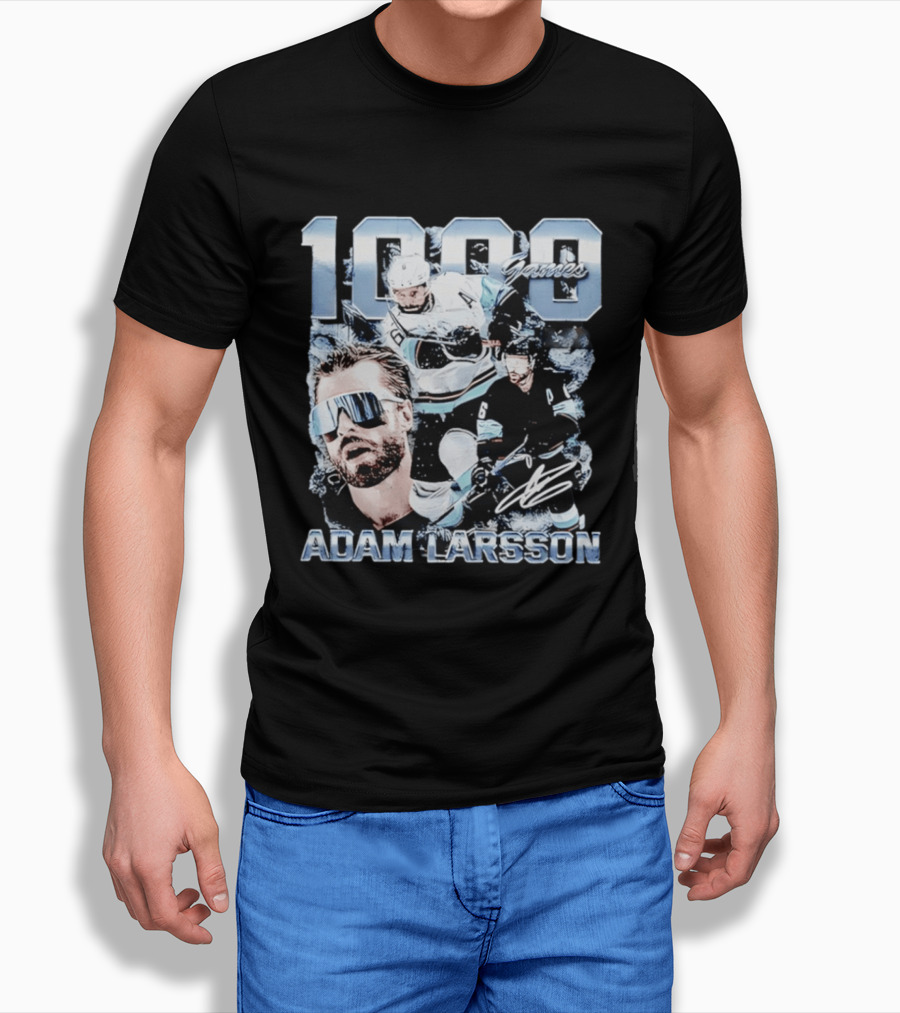Adam Larsson Seattle 1000 Games Celebration F&B Digitally Printed T-Shirt