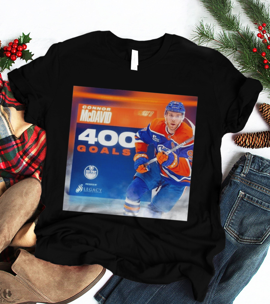 Connor McDavid 400 Goals Edmonton Oilers Legacy Sports Excellence T-Shirt
