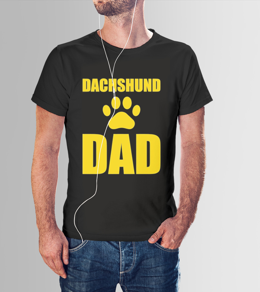 Dachshund Dad Wiener Dog Paw Print T-Shirt