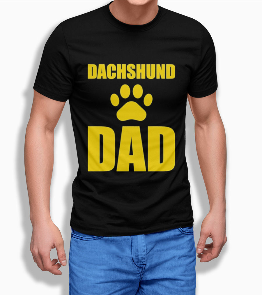 Dachshund Dad Wiener Dog Paw Print T-Shirt