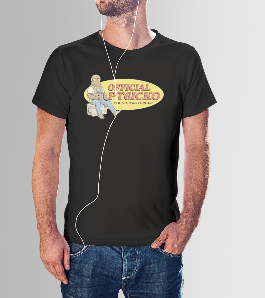 For The Dads Podcast Official PT6icko Bear Sitting On Cooler T-Shirt