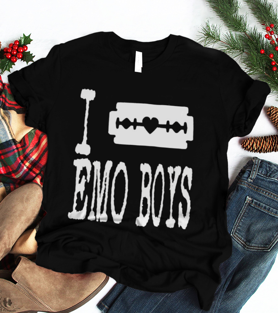I Heart Emo Boys Razor Blade Icon Emo Subculture T-Shirt