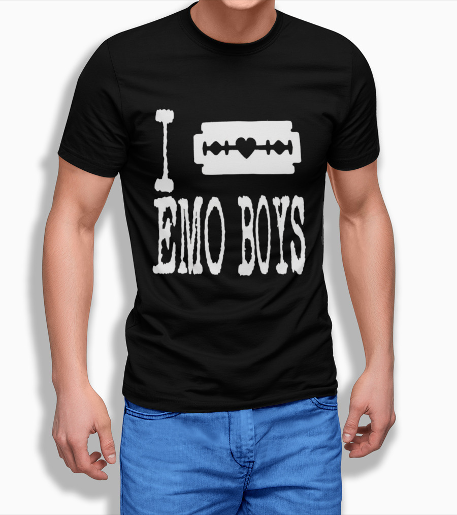 I Heart Emo Boys Razor Blade Icon Emo Subculture T-Shirt