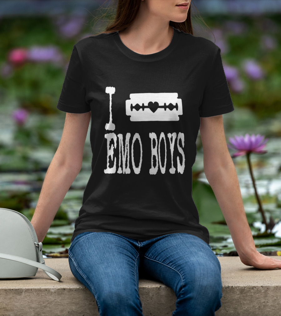 I Heart Emo Boys Razor Blade Icon Emo Subculture T-Shirt