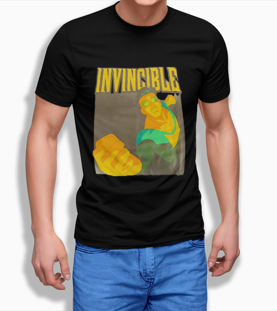 Invincible Superhero Bold Fist Action Pose T-Shirt