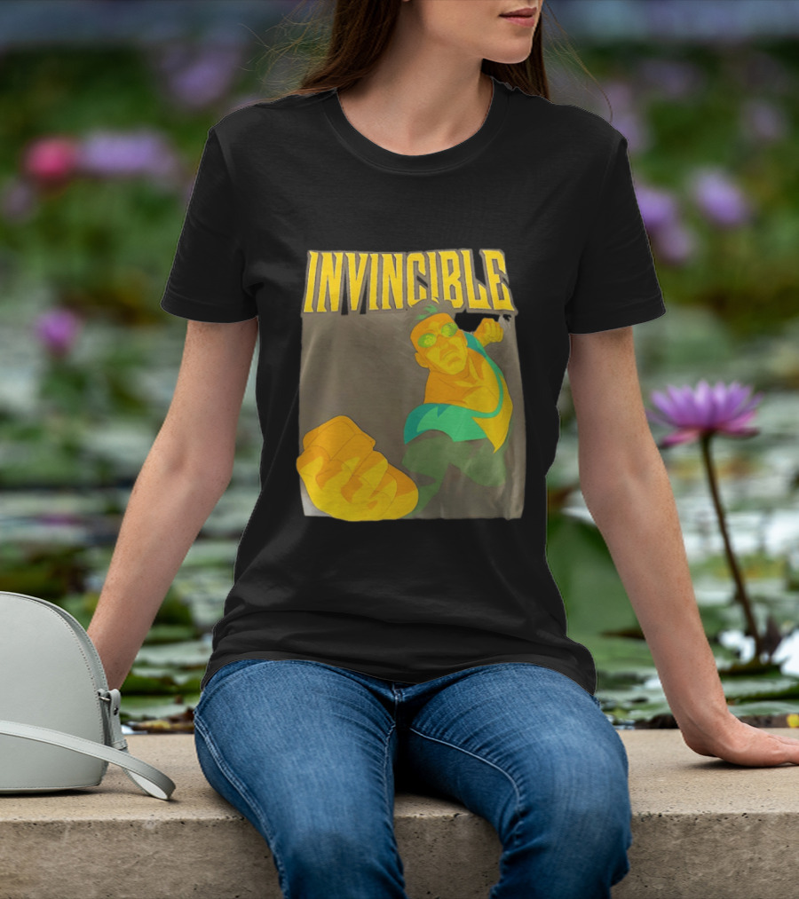 Invincible Superhero Bold Fist Action Pose T-Shirt