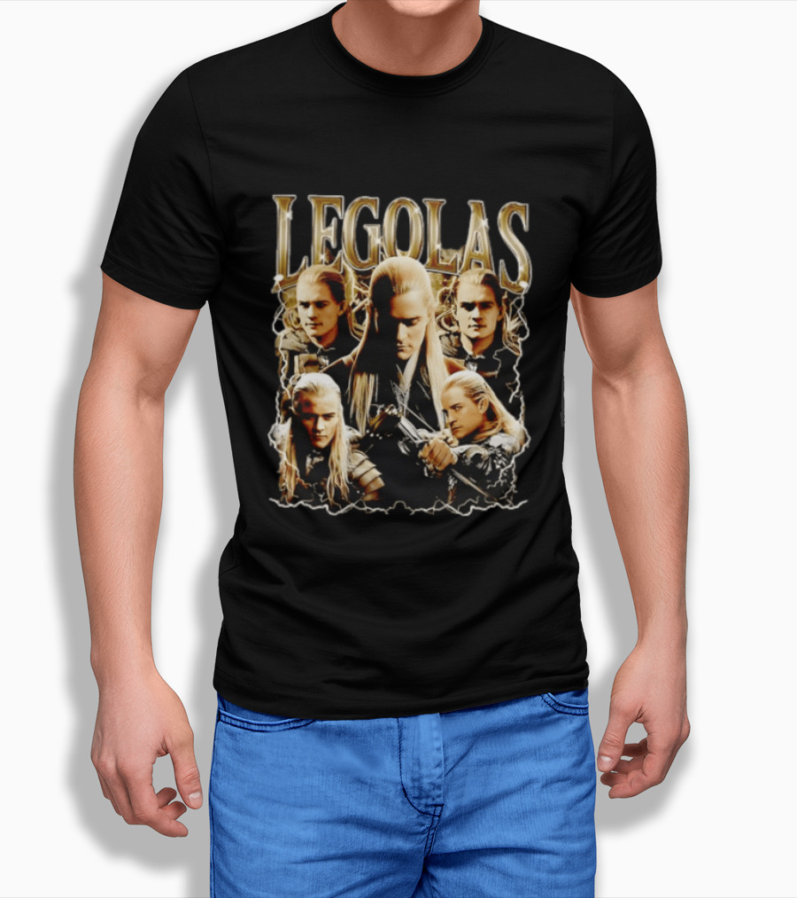 Legolas Character Collage From Lord Of The Rings T-Shirt