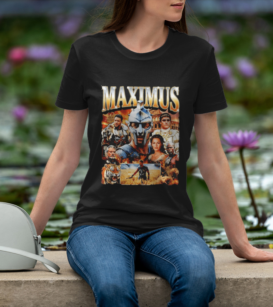 Maximus Gladiator Colosseum Russell Crowe Joaquin Phoenix Tiger Ancient Rome T-Shirt