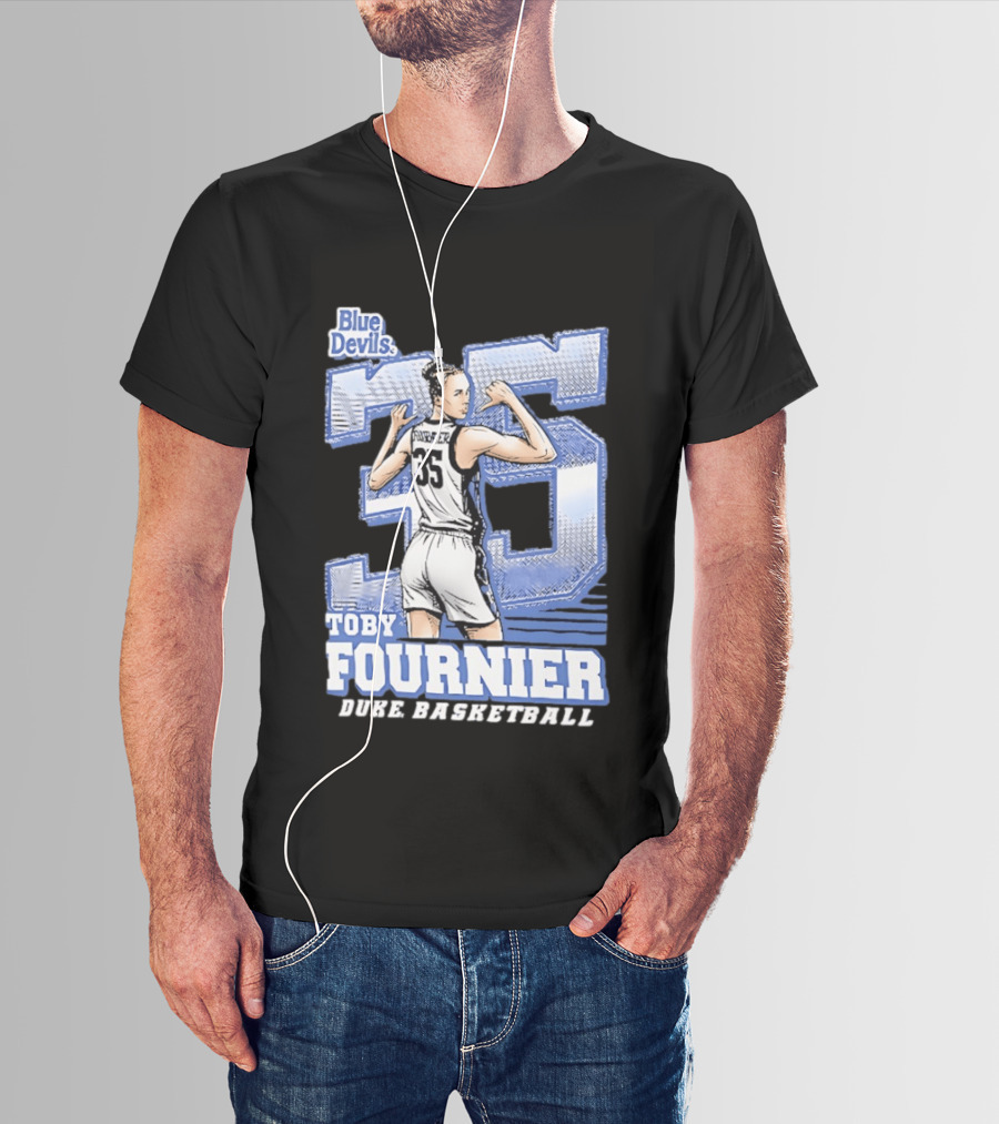 Toby Fournier Duke Blue Devils 35 Basketball Player T-Shirt