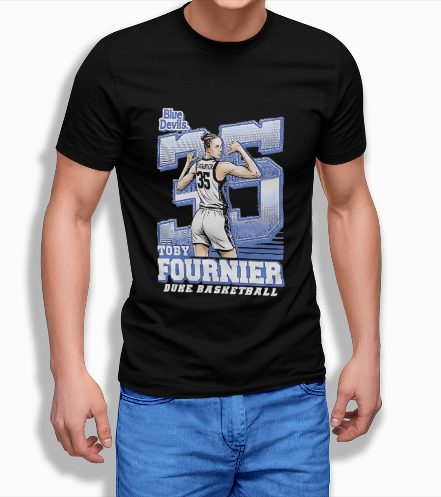 Toby Fournier Duke Blue Devils 35 Basketball Player T-Shirt