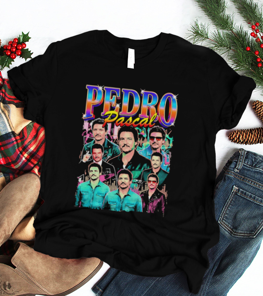 Pedro Pascal Multicolored Collage Actor T-Shirt