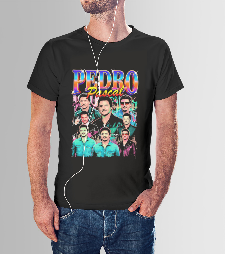 Pedro Pascal Multicolored Collage Actor T-Shirt
