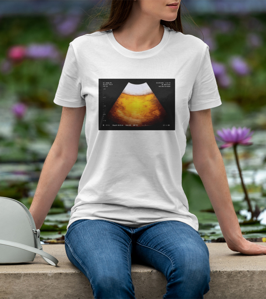 Beer Ultrasound Image Not Safe For Liver T-Shirt