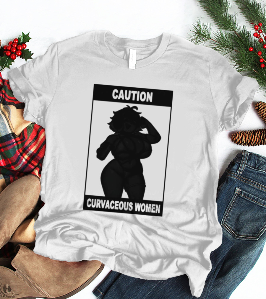 Caution Curvaceous Women 2026 Bold Silhouette Warning T-Shirt