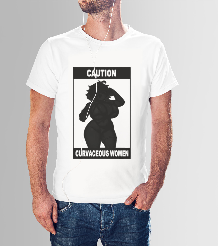 Caution Curvaceous Women 2026 Bold Silhouette Warning T-Shirt
