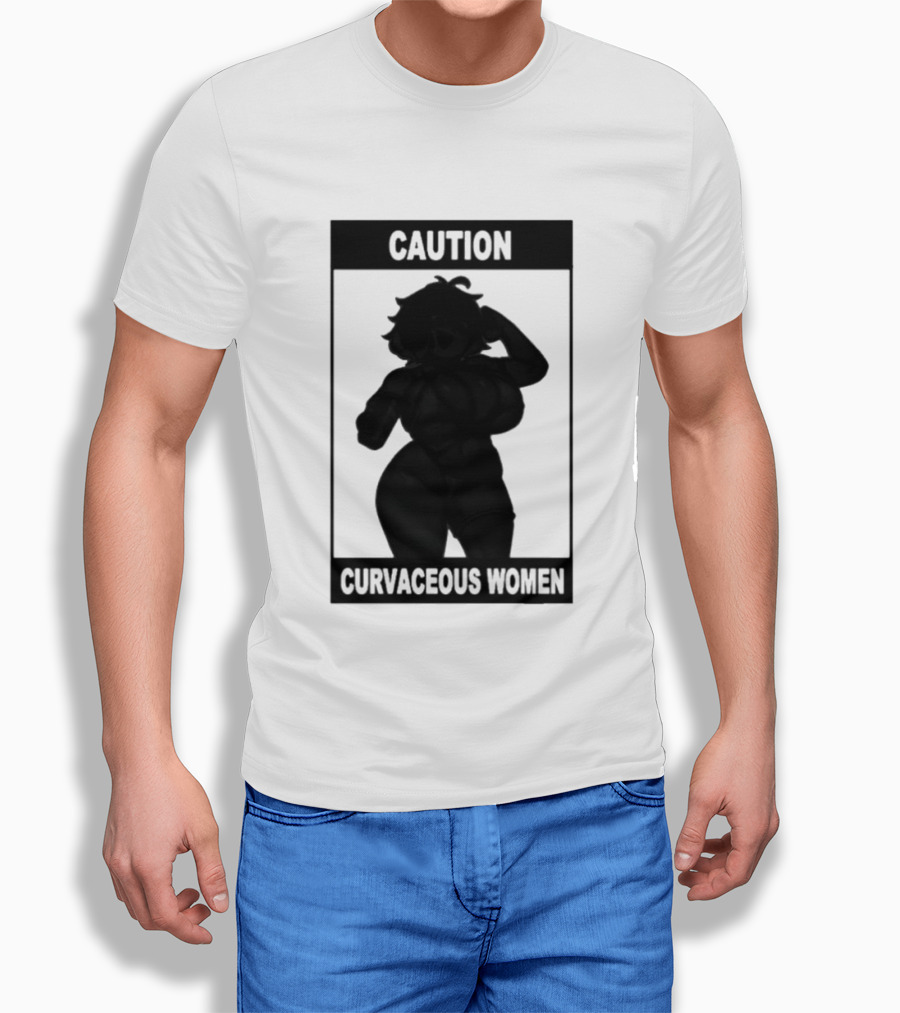 Caution Curvaceous Women 2026 Bold Silhouette Warning T-Shirt