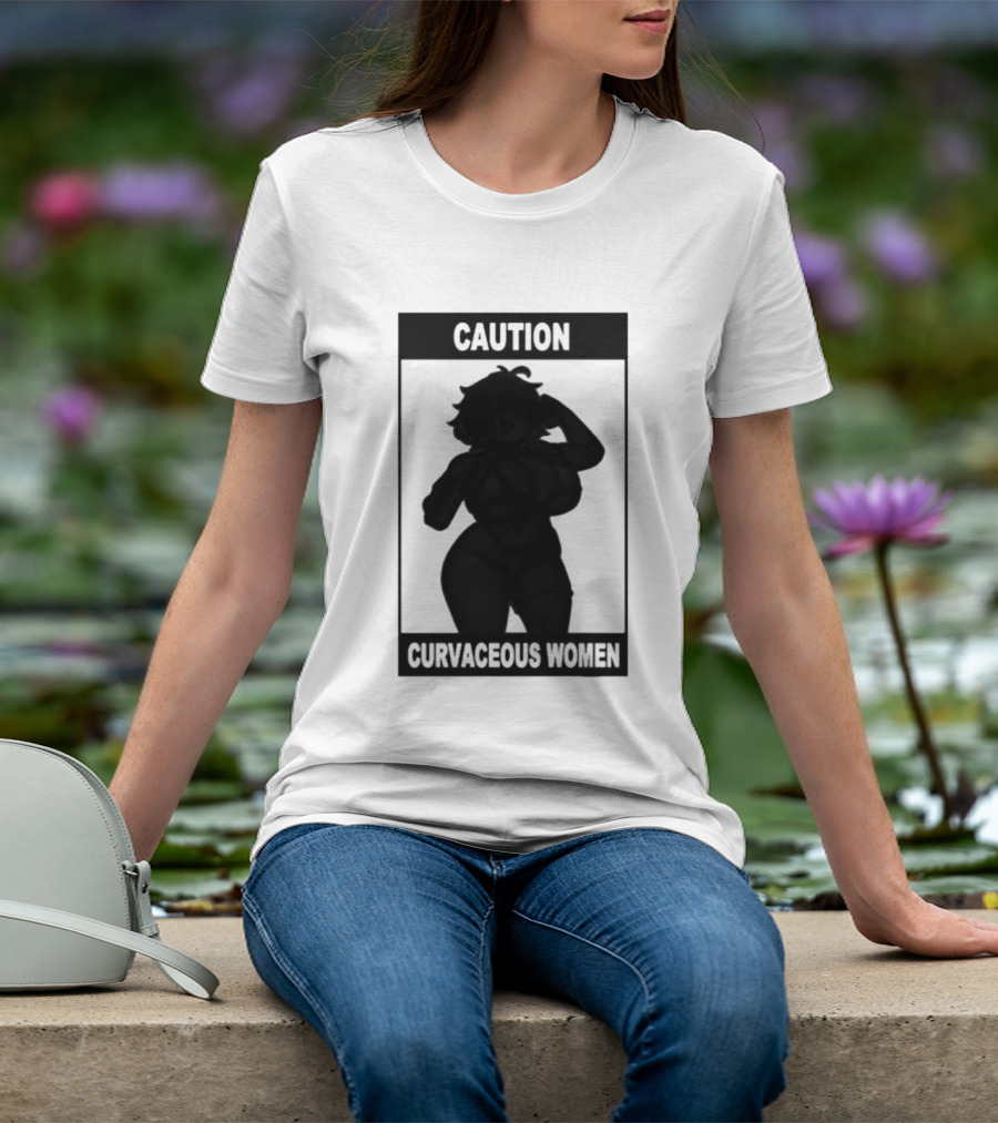 Caution Curvaceous Women 2026 Bold Silhouette Warning T-Shirt