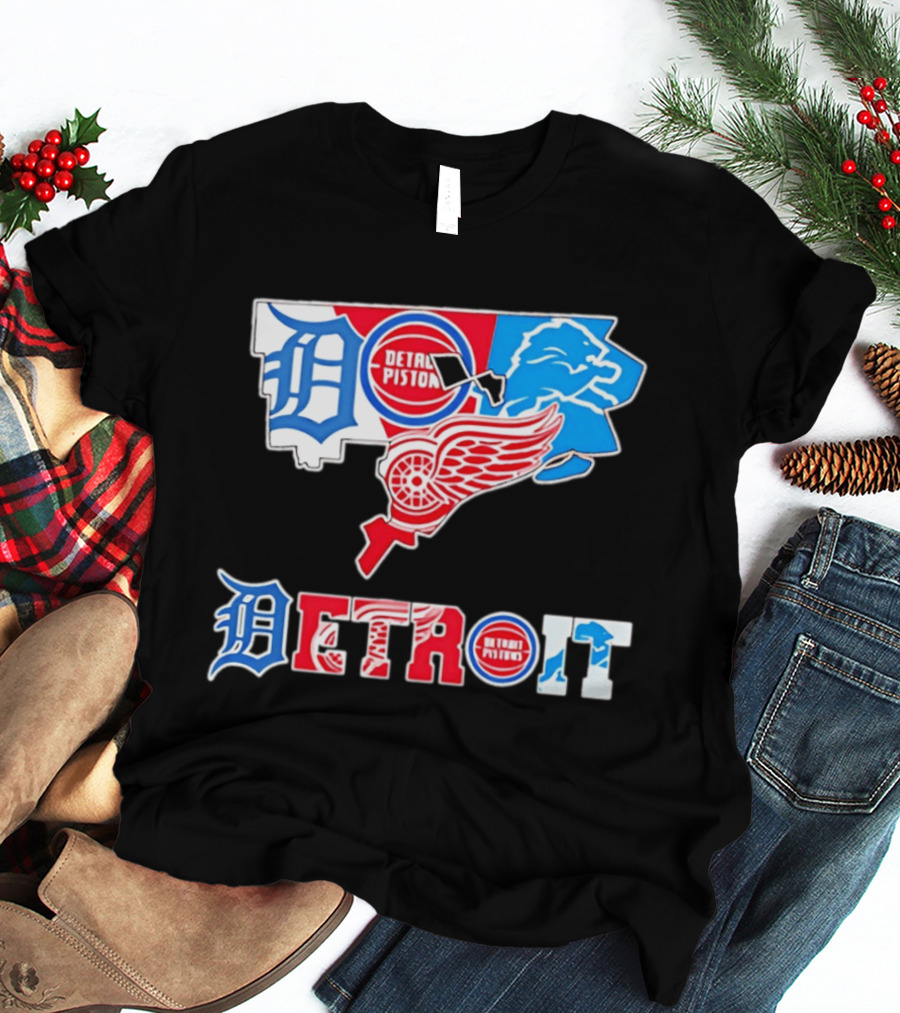 Detroit Pistons Lions Red Wings Tigers State Michigan T-Shirt