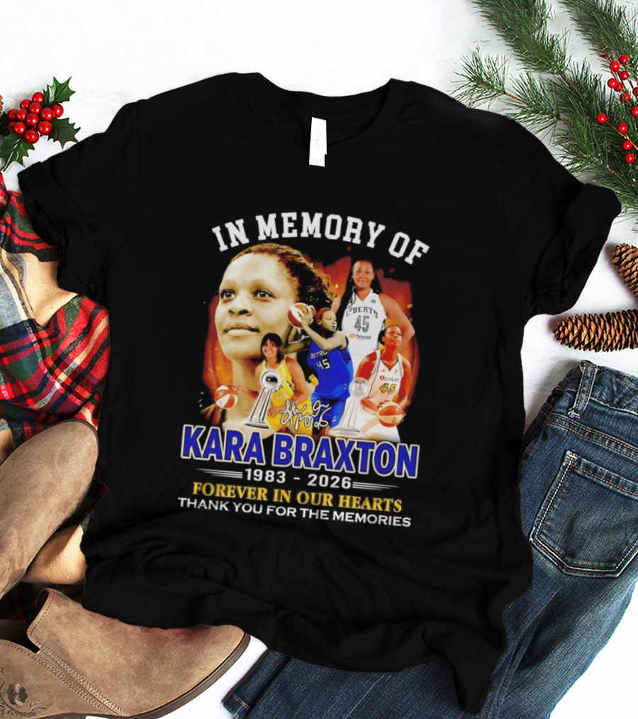 In Memory Of Kara Braxton 1983 2026 Forever In Our Hearts Thank You For The Memories Basketball T-Shirt