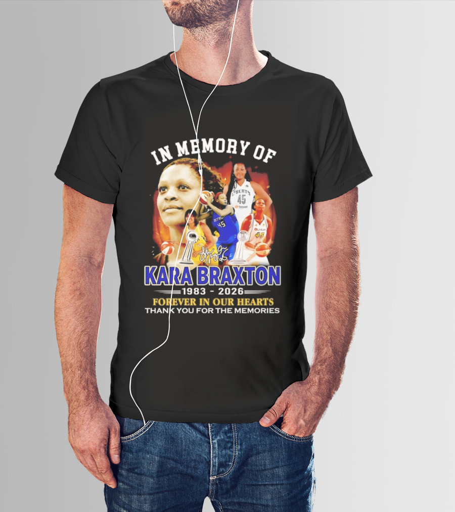 In Memory Of Kara Braxton 1983 2026 Forever In Our Hearts Thank You For The Memories Basketball T-Shirt