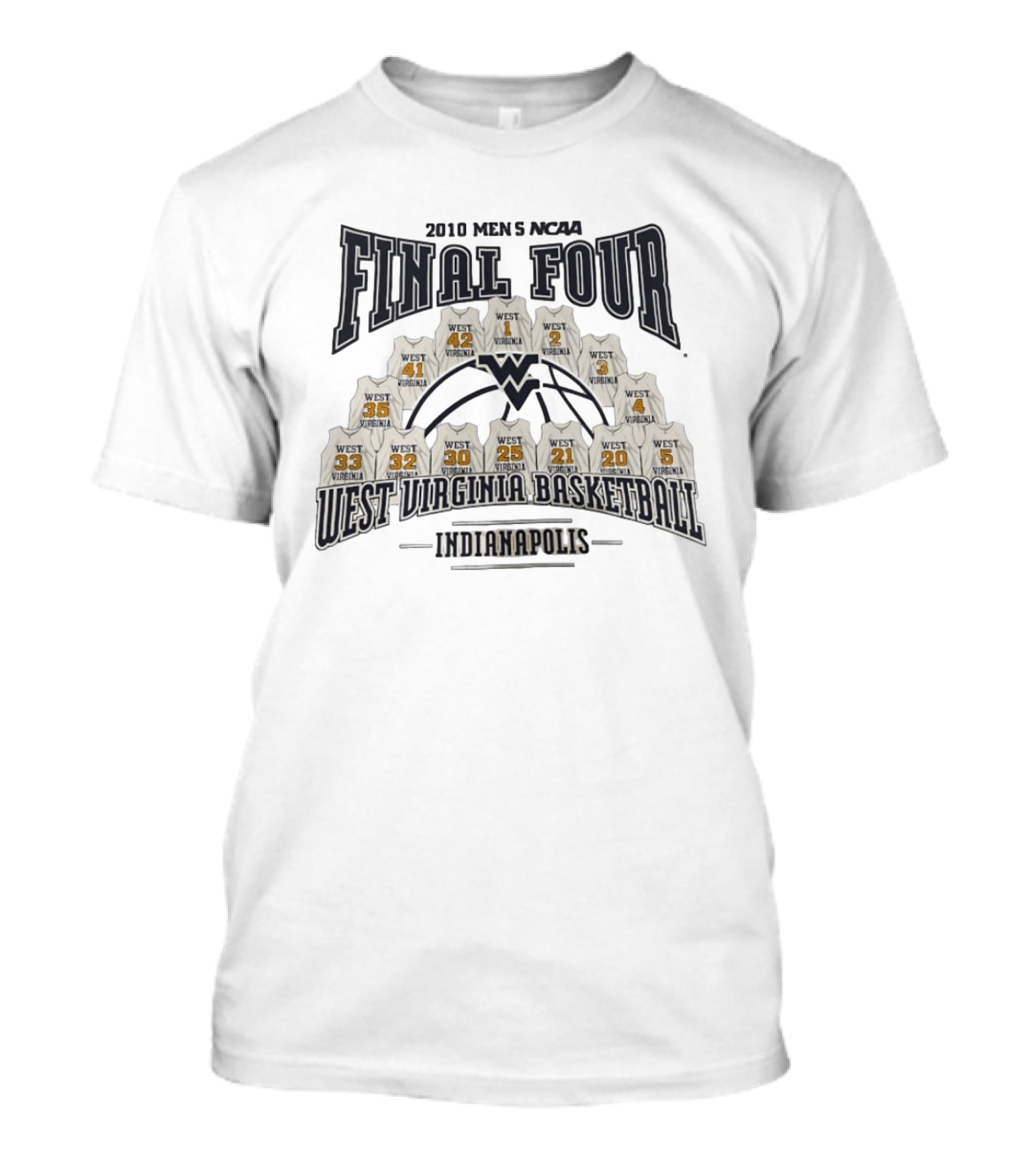 2010 NCAA Final Four West Virginia Basketball Team Indianapolis T-Shirt