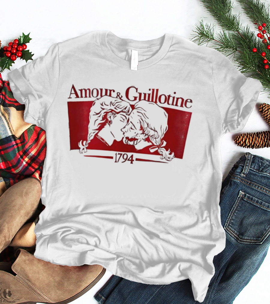 Amour And Guillotine 1794 Romantic Revolution Embrace T-Shirt