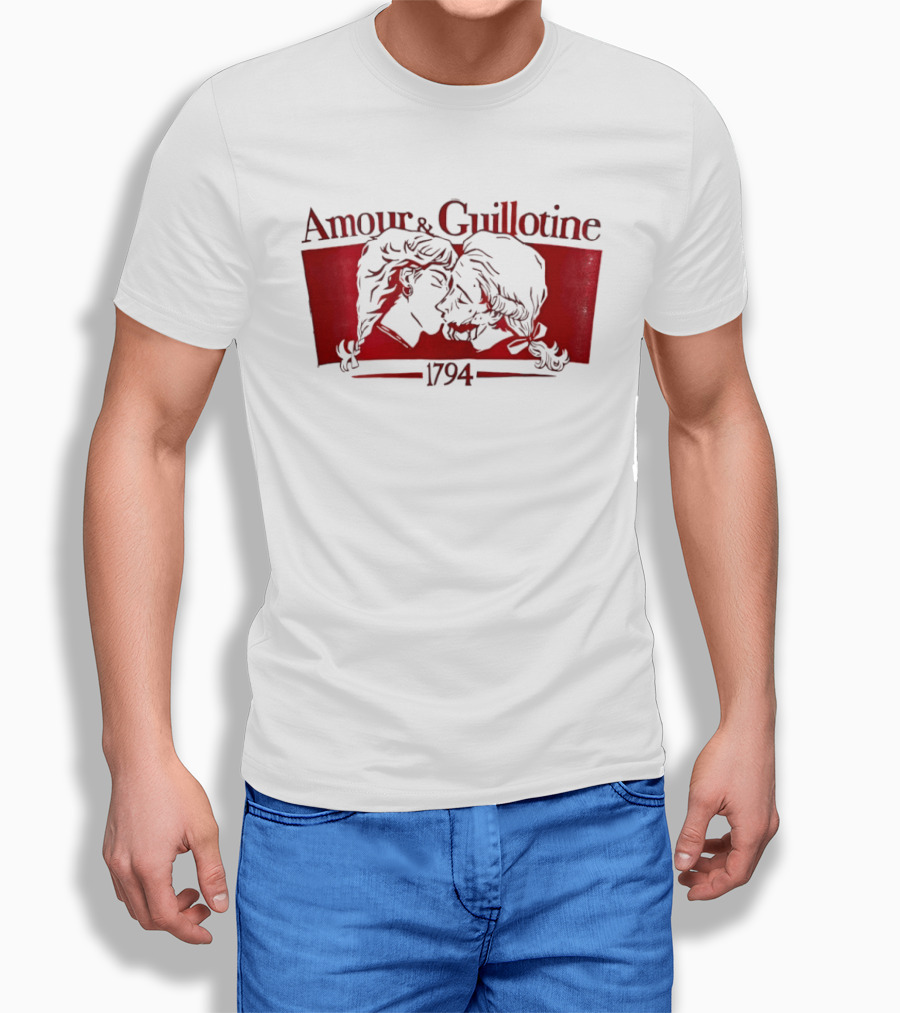 Amour And Guillotine 1794 Romantic Revolution Embrace T-Shirt