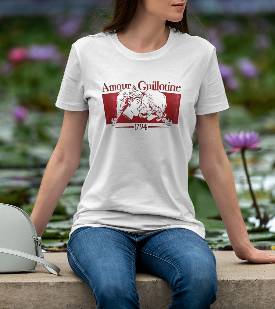Amour And Guillotine 1794 Romantic Revolution Embrace T-Shirt