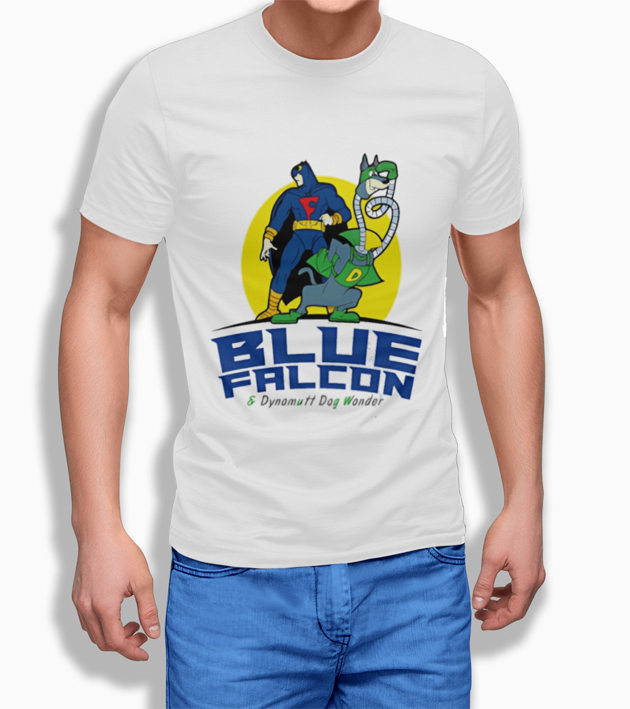 Blue Falcon Dynomutt Dog Wonder Hero Duo Oval T-Shirt