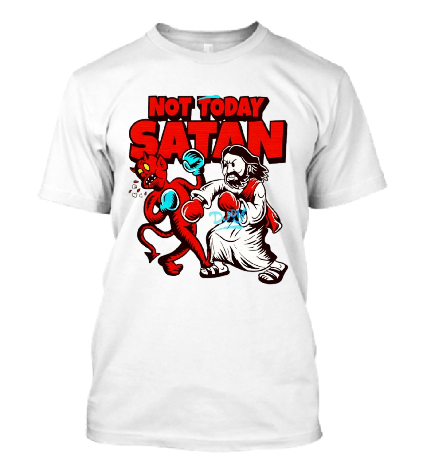 Not Today Satan God Versus Devil Boxing Match T-Shirt