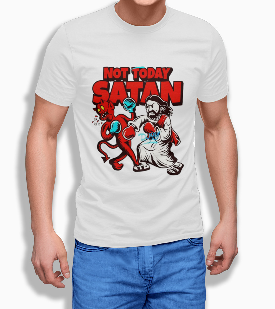 Not Today Satan God Versus Devil Boxing Match T-Shirt