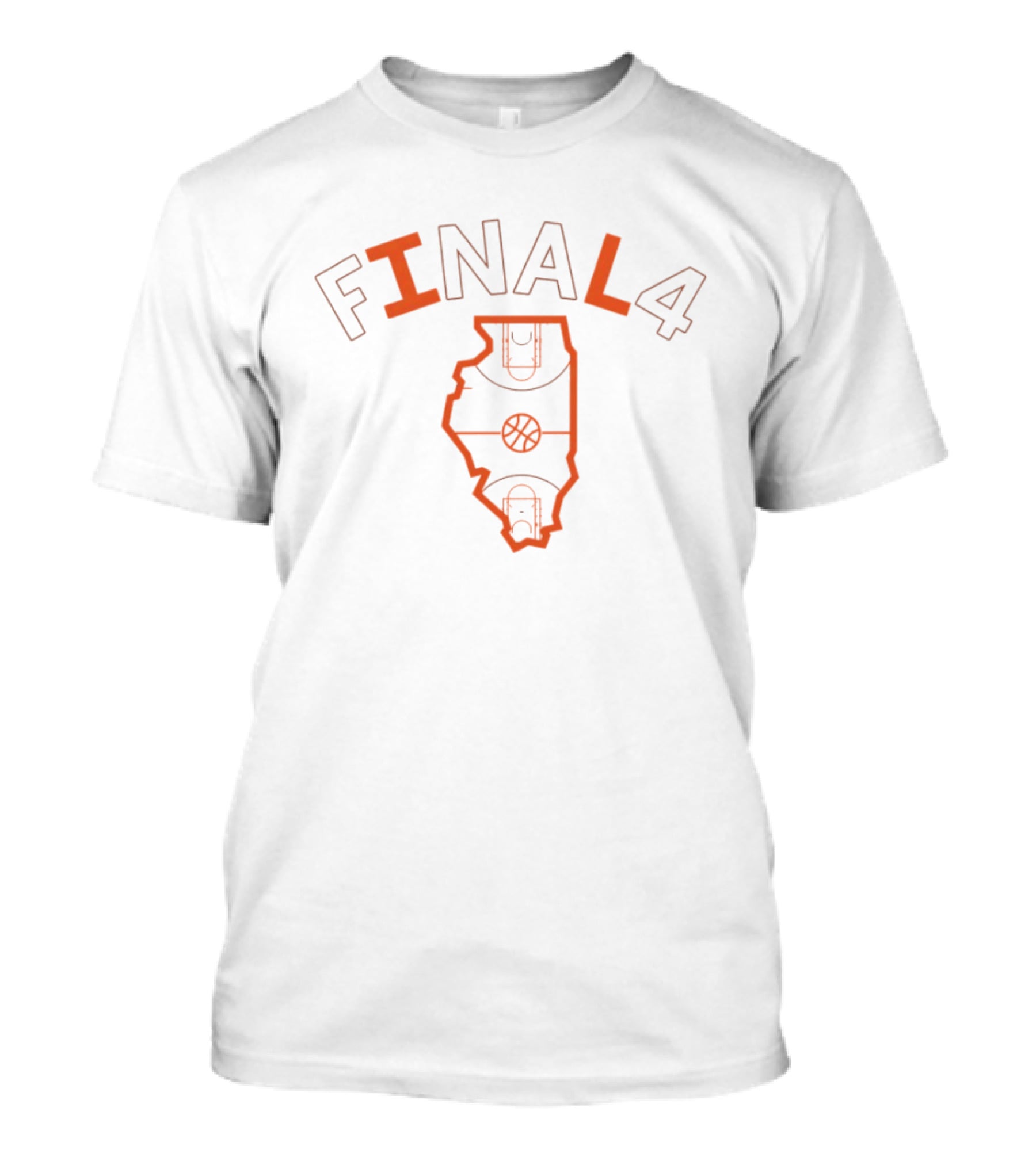 Illinois Final Four Basketball Map T-Shirt