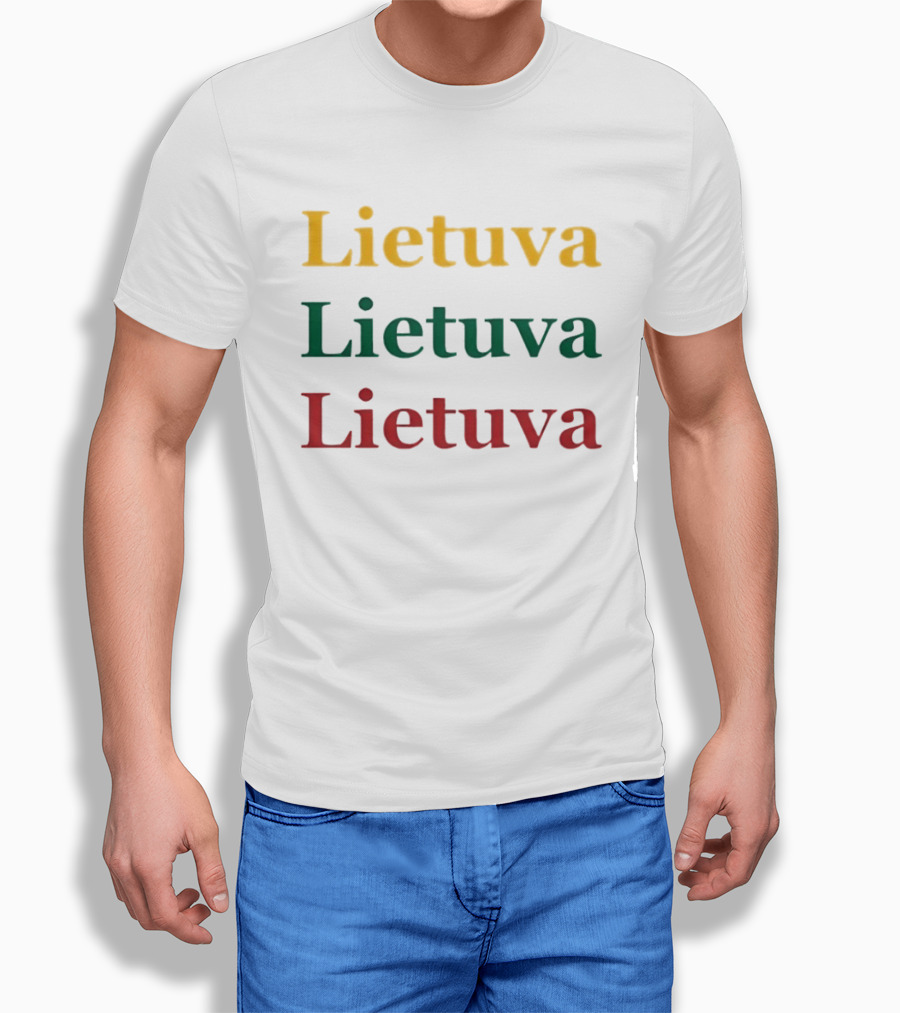 Lietuva Tricolor Text Bold Lithuania T-Shirt