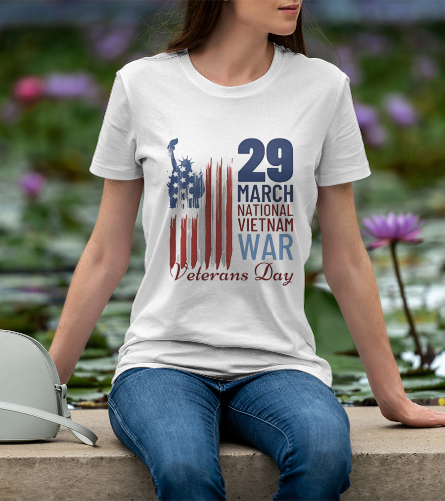 March 29 Honor National Vietnam War Veterans Day Patriotic Flag Recognize Heroes T-Shirt