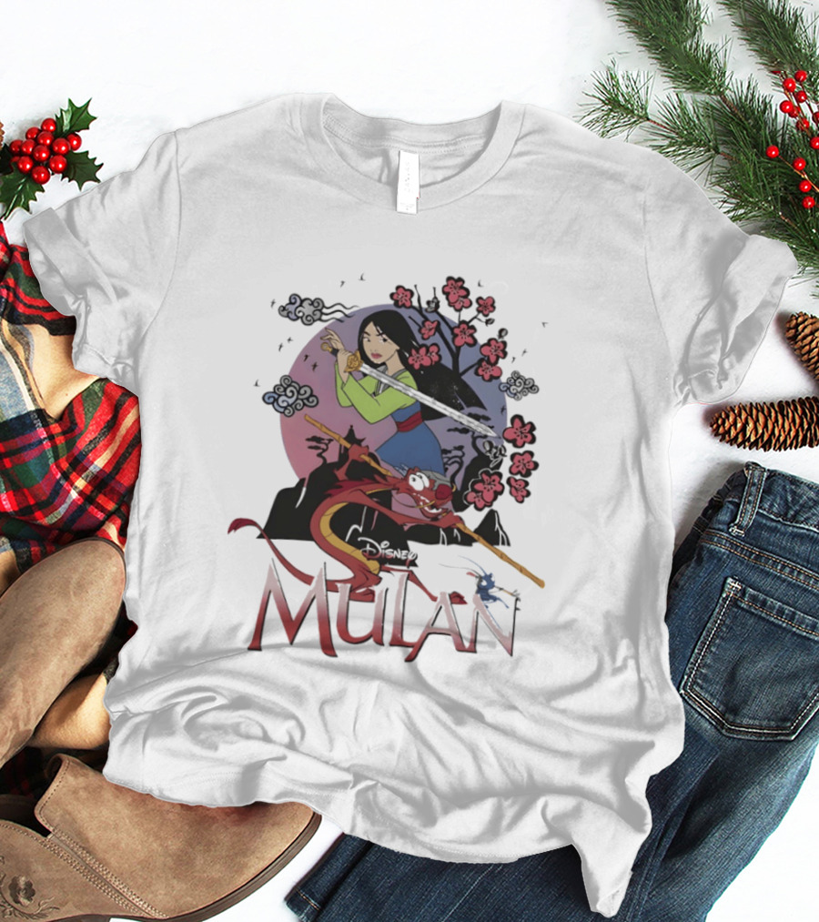 Disney Mulan Mushu Cherry Blossom Scene T-Shirt