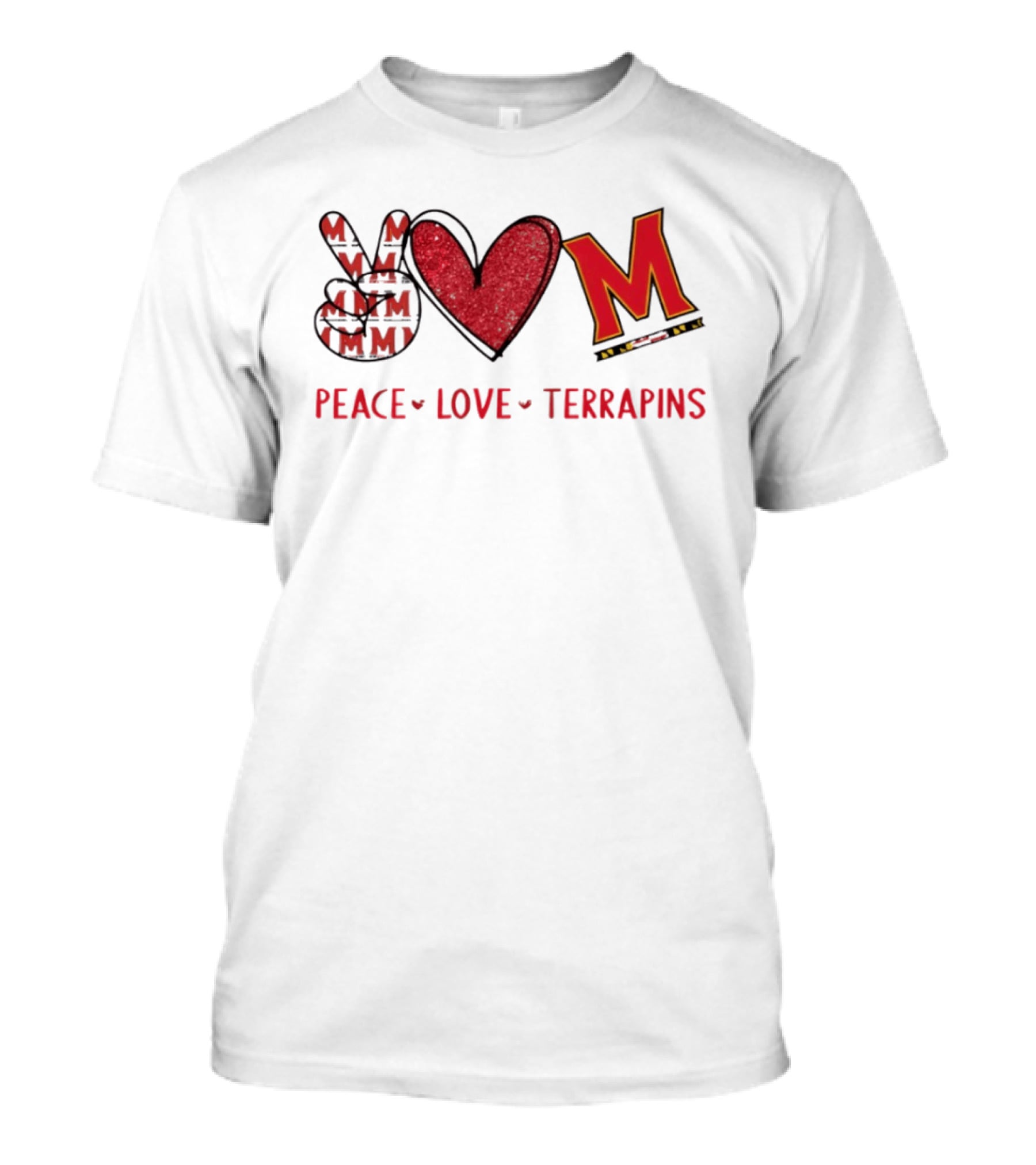 Peace Love Maryland Terrapins M 2026 T-Shirt