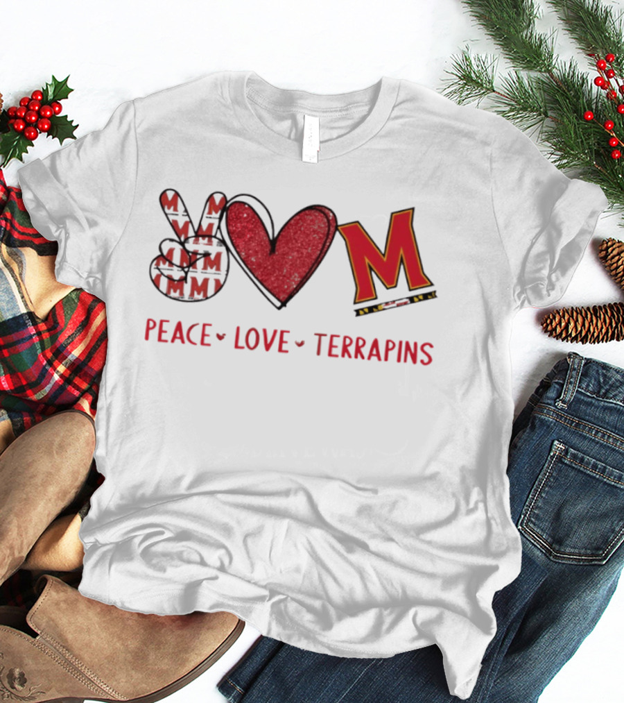 Peace Love Maryland Terrapins M 2026 T-Shirt