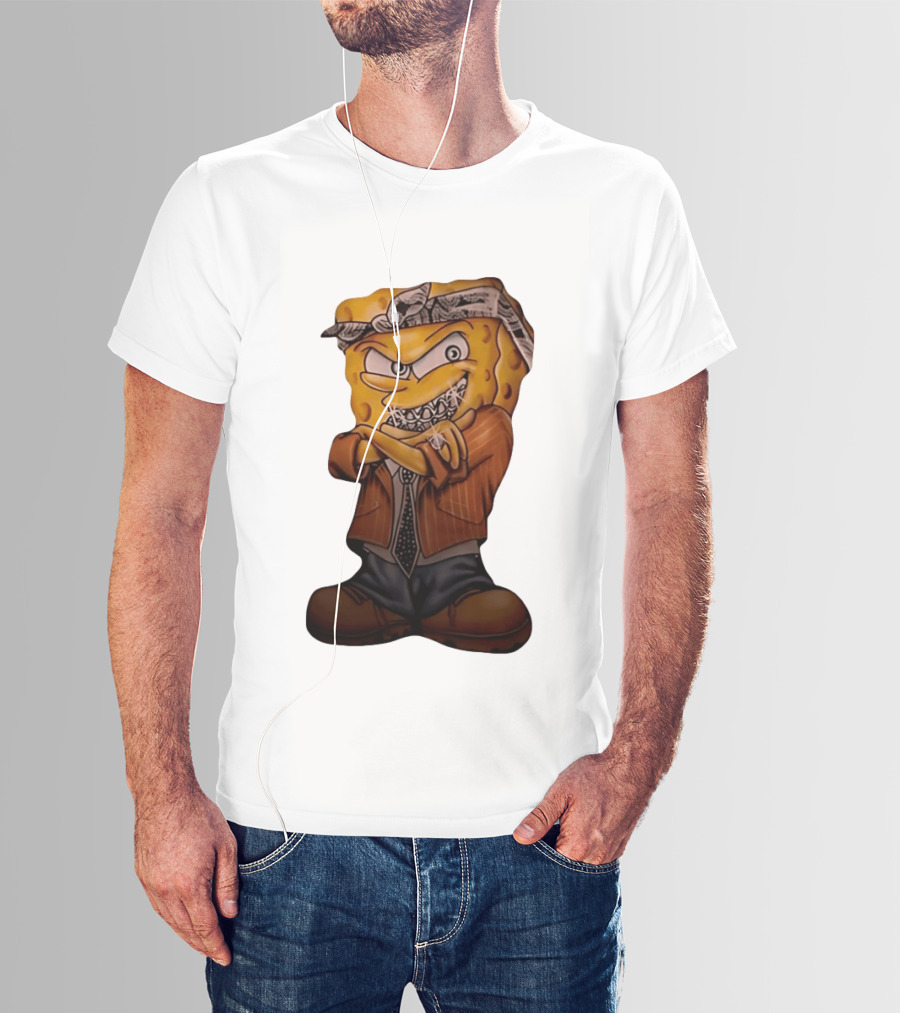 SquarePants Registered Flex Offender Gangster With Bandana And Bling T-Shirt