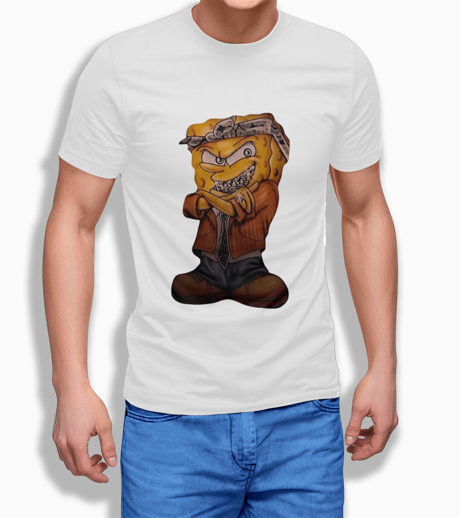 SquarePants Registered Flex Offender Gangster With Bandana And Bling T-Shirt